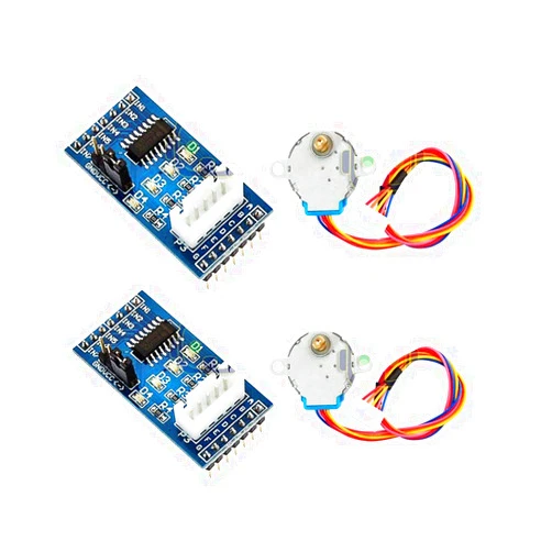 DEVMO 2set 28BYJ-48 Geared Stepper Motor DC 5V + ULN2003 Driver Test Module Board Compatible with Ar-duino