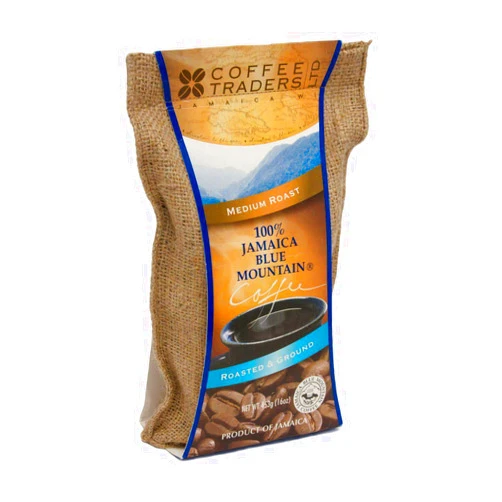 Coffee Traders Jamaica Blue Mountain Coffee Certified 100% Pure, Roasted Ground 1 Lb