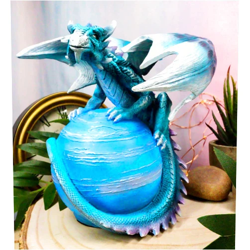 Ebros Gift Ebros Guardian Sentries of The Galaxy Orbital Planet Dragon Figurine Mythical Fantasy Celestial Solar System Dragons Sculpture (Mercury Terrestrial Blue Drake)