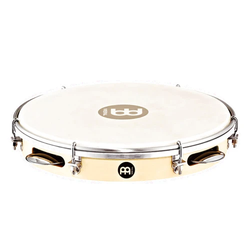 Meinl Percussion Pandeiro with Poplar Wood, 10” — NOT MADE IN CHINA — Hand Selected Goatskin Head and Chrome Plated Steel Jingles, 2-YEAR WARRANTY (PA10PW-M)