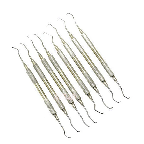 Artlab Premium German Stainless Steel -Dental Gracey Curette Set Dental Veterinary Instrument Kit -Gracey Periodontal Curettes Double Ended Hollow Handle -Dental Instruments (Set of 8 Hollow Handle)
