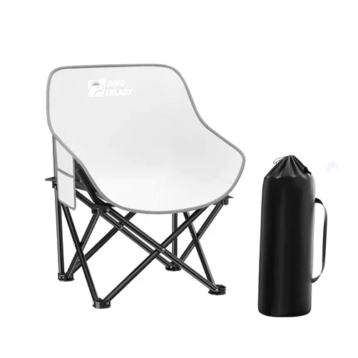 EVith New Folding Stool, Moon Chair, Portable Folding Outdoor Stool, Suitable for Fishing and Other Outdoor Sports. (Moon Grey)