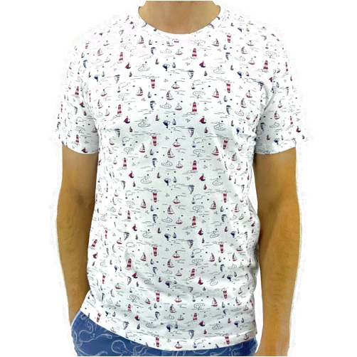 ROCK ATOLL Men's Colorful Novelty Bug Floral All Over Print Crew-Neck Tee T-Shirt