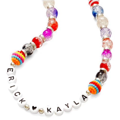 Handmade Personalized Handmade Beads Necklace | Custom Length & Name | Stretch | For Adults & Kids | Ideal for Friends, Couples & Family