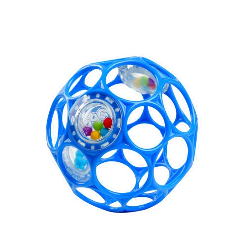 Bright Starts Oball Easy-Grasp Rattle BPA-Free Infant Toy in Blue, Age Newborn and up, 4 Inches