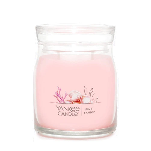 Yankee Candle Pink Sands Scented, Signature 13oz Medium Jar 2-Wick Candle, Over 35 Hours of Burn Time