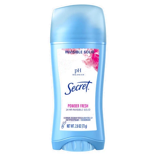 Secret Invisible Solid Antiperspirant and Deodorant for Women, pH Balanced, Powder Fresh Scent, 2.6 oz