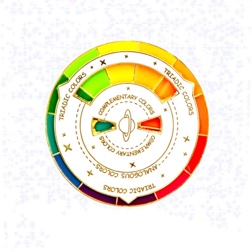Disengor Color Wheel Interactive Spinner Enamel Pins - Color Selection Wheel Brooch - Metal Badge Creative Artist Gift
