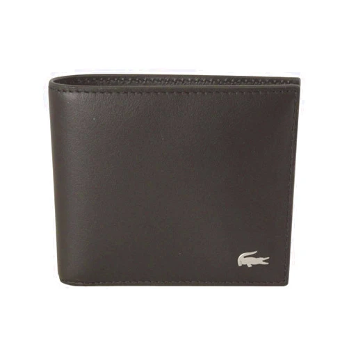 Lacoste Men's Fitzgerald Small Billfold Wallet, Dark Brown, One Size