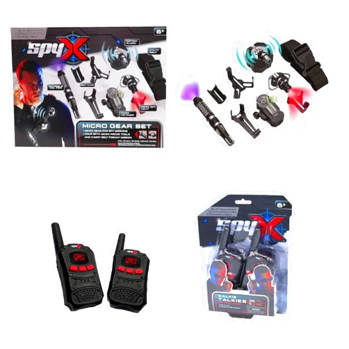 SpyX MUKIKIM SpyX/Micro Gear Set + Walkie Talkies - 4 Must-Have Spy Tools Attached to an Adjustable Belt + 2 Player Buddy Play Walkie Talkies! Jr Spy Fan Favorite & Perfect for Your Spy Gear Collection!