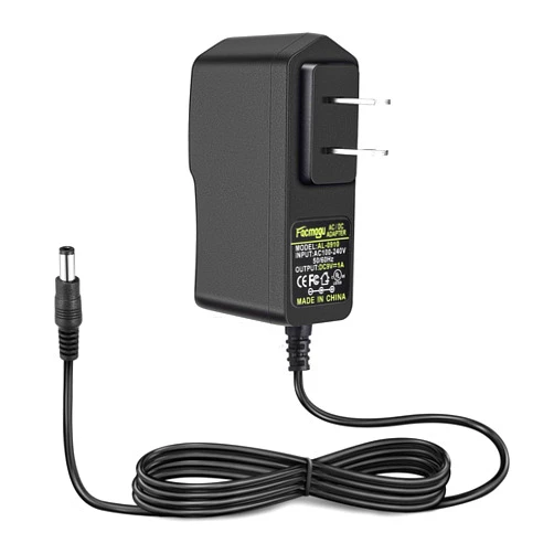 Facmogu 9W 9V/1A Power Supply Adapter - Center Positive, AC 100-240V to DC 9V 1000mA Wall Adapter, 9 Volt 1 Amp Supply w/5.5x2.5mm & 5.5x2.1mm Plug (NOT for Center Negative Device - Pedals, Keyboards)