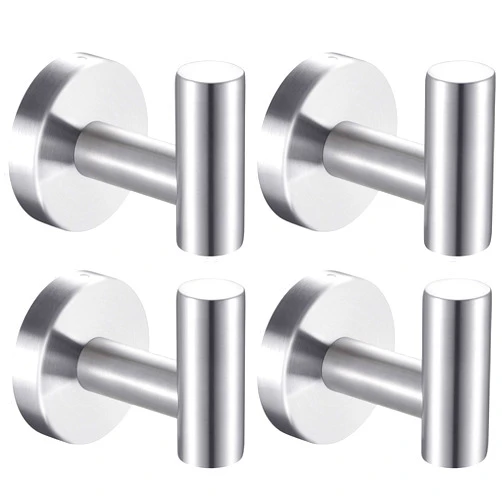 Homagic Bath Towel Hooks Robe Hook Holder Wall Mount Heavy Duty Wall Hooks SUS 304 Stainless Steel Coat Hook Closet Door for Bathroom Bedroom Hotel Kitchen Garage Pool 4 Pack (Brushed Nickel)