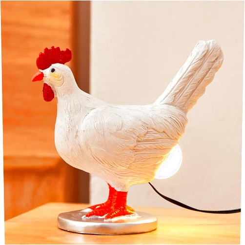 LUOYF Funny Chicken Egg Lamp with LED Lifelike Chicken Night Light - USB Resin Warm Table Light Decor for Kids & Friends (A)