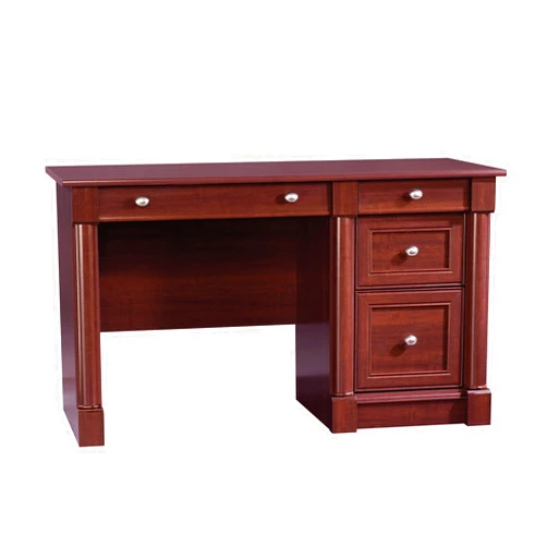 Sauder Palladia Computer Desk with Drawers, Home Office Desk with File Cabinet Storage Drawer, Cable Management, Keyboard Tray, in Select Cherry Finish