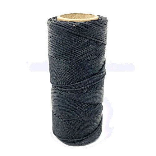 Fanfarria Linhasita Waxed Cord 1.5mm Black Macrame Made in Brazil PE-6/100G TEX 861 Preto 116 Meters