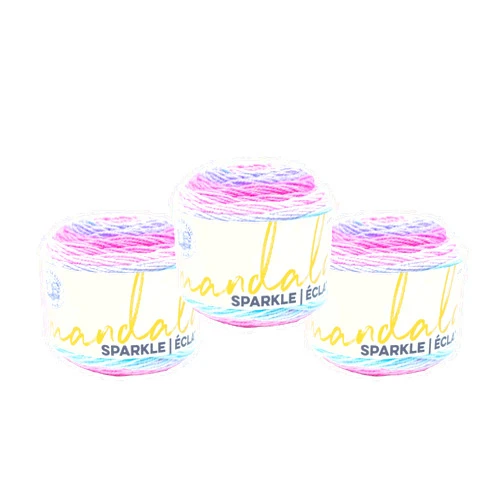 Lion Brand Yarn (3 Pack) Lion Brand Yarn 527-313 Mandala Sparkle Yarn, Draco