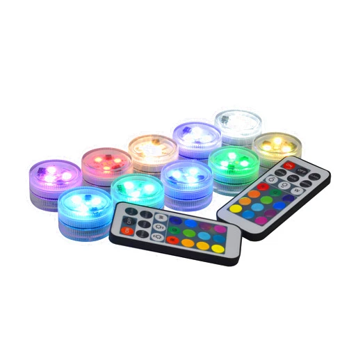 Mata Leon Paper Lantern Lights Submersible Led Lights with Remote Battery Operated Color Changing Led Tea Light with Mini Hanging, 36 Hours Constant On for Lantern Tent Lighting(10 Lights+2 remotes)