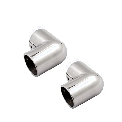Zoneshare 2-Way Pipe Fitting Elbow,2PCS 316 Stainless Steel Pipe Components Marine Hardware 7/8inch 1 Inch 1-1/4inch Boat Hand Rail Fitting 90 Degree Corner Elbow (1-1/5inch-30mm)