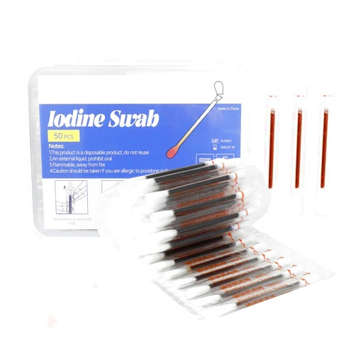 PAWSTER 50 Pack Iodine Swabs with Povidone Iodine Solution | Portable First Aid for Cuts, Scrapes & Burns | PP Case Included,Home Emergency, Camping, Sports Injury Care