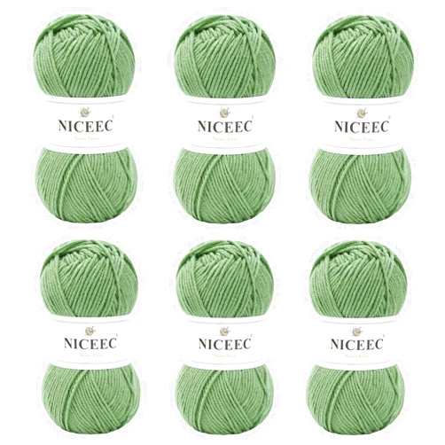 NICEEC 300g Soft Assorted Colors Yarn - Sport Weight,100% Acrylic, 4 Ply, Bonbons Yarn for Crochet & Knit, DIY Project Starter Kit for Kids or Adults(Total 870yds) - Willow