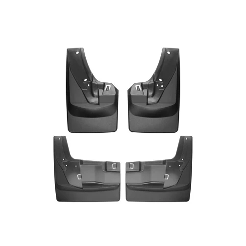 WeatherTech Custom No Drill Splash Guard MudFlaps for Ram Truck 2500/3500, Ram 2500/3500 (Fender Flares, Dually) - Front & Rear Set (110109-120116), Black
