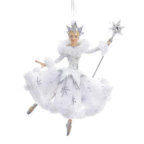 Kurt Adler Kurt S. Adler White and Silver Snow Queen Ballerina Ornament C9256 New,Christmas