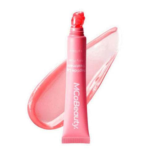 MCoBeauty - Peptide Lip Treatment - Fairy Floss - Sheer Pink Shade - High Gloss Peptide Lip Balm & Plumper with Shea Butter - Hydrating Conditioning Lip Glaze for Soft Smooth Lips - Cruelty Free