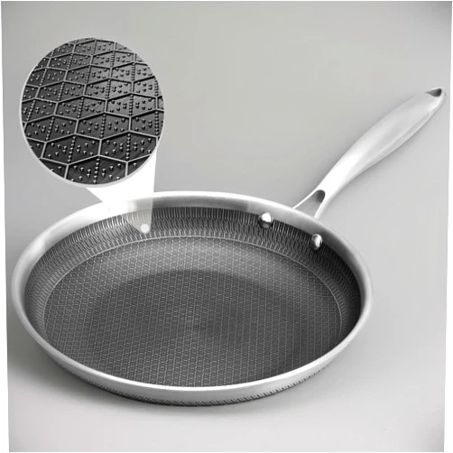 Wodillo 11 Inch Stainless Steel Hybrid Nonstick Frying Pan, Induction Fry Pan, Non-Stick Skillet compatible with All Cooktops, Stay-Cool Handle, Non-Toxic, Dishwasher & Oven Safe
