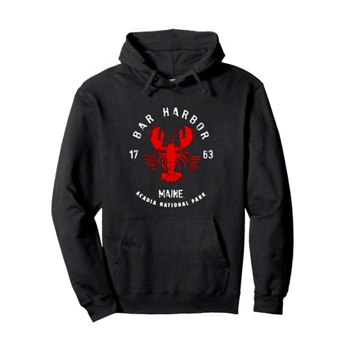 Fun Things To Wear Vintage Acadia National Park Bar Harbor Maine Lobster Funny Pullover Hoodie