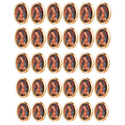 Diyalo 30 Pieces Our Lady of Guadalupe Saint Jude Spacer Beads for DIY Rosary Chaplet Necklace Bracelet Jewelry Making Part (Virgin Mary-Oval-Gold Color)