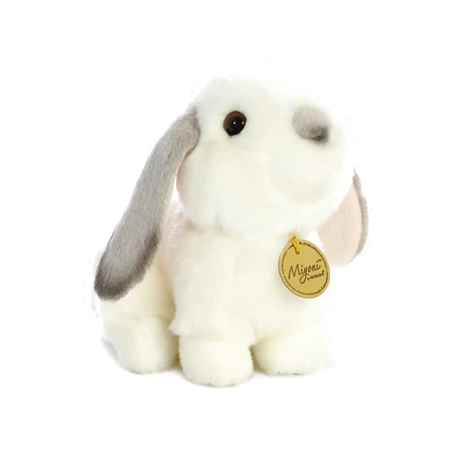 Aurora® Realistic Miyoni® Lop Eared Rabbit Stuffed Animal - Lifelike Detail - Cherished Companionship - Grey 8 Inches