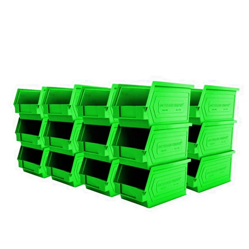 Storage Compat Plastic Stacking Bins for storage Zeus 1PLZ06, Black, 6.30 x 3.74 x 2.95 inches (Green, 24-Pack)