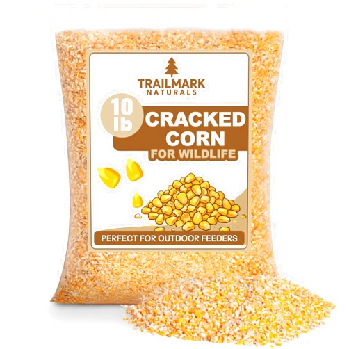 TRAILMARK NATURALS Cracked Corn 10 lb – Premium Bird Seed & Wildlife Feed for Ducks, Deer, Squirrels, Chickens, and Turkeys – Cracked Corn for Wild Birds – Grown in USA