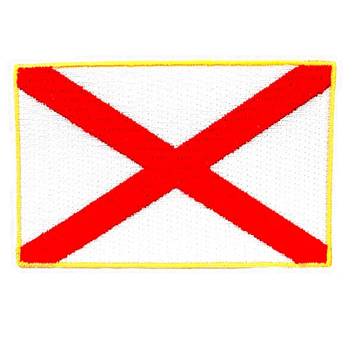 Cypress Collectibles Embroidered Patches Alabama State Flag Embroidered Patch Iron-On AL Emblem