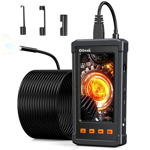 Oiiwak 50FT Endoscope Camera with Light, Oiiwak Endoscope Inspection Camera for Pipe Sewer Drain Plumbing Inspection 1080P HD 4.3