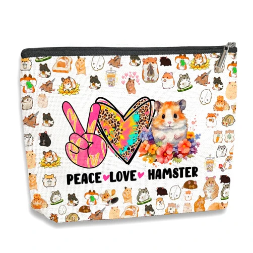 Kdxpbpz Cute Hamster Travel Organizer - Zipper Pouch for Women, Girls, Best Friend, Sister - Funny Birthday &