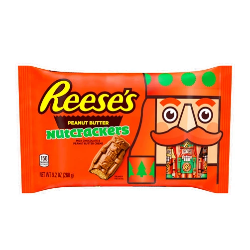 REESE'S Chocolate Peanut Butter Creme Nutcrackers, Christmas Candy Bag, 9.2 oz