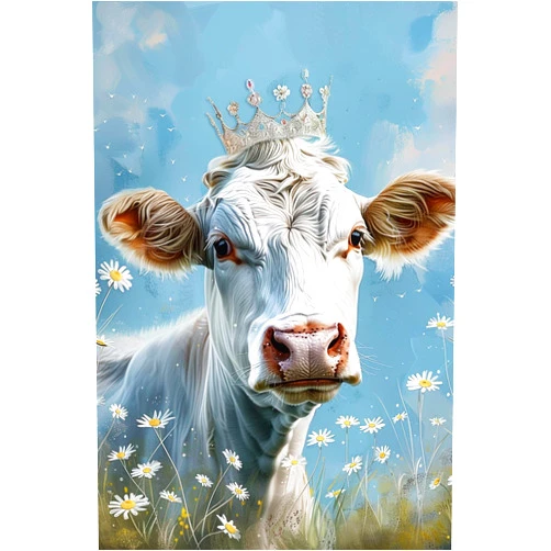 CNLZ Daisies and White Cows 1000-Piece Wooden Jigsaw Puzzle - Letters on The Back - Adults Educational Puzzle Ideal Gifts Display as Artwork Idea
