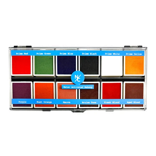 Narrative Cosmetics FX 12-Color Palette - Water-Activated Face & Body Paint for SFX, Theater, Cosplay - High-Pigment, Blendable SFX Makeup, Easy-to-Use for Film & TV