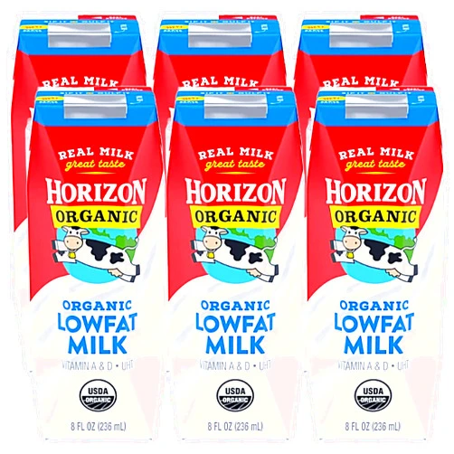 BETRULIGHT Milk Organic Whole Milk, Shelf Stable Whole Milk Boxes, Horizon Milk Single Serve, 8.0 Fl oz (BETRULIGHT Value Pack of 6) (Low Fat)