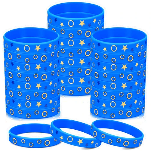Chunful 24pcs Cartoon Birthday Party Decorations Bracelets Silicone Wristband Cartoon Supplies Gift for Birthday Party Favors