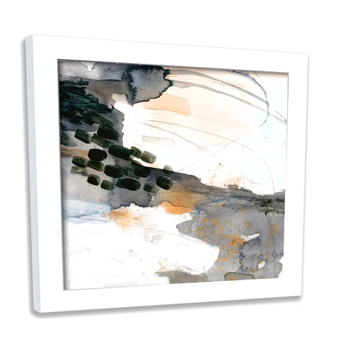 ArtDirect Barnes, Victoria 20x20 White Modern Framed Art Print Titled: Neutral Flock I