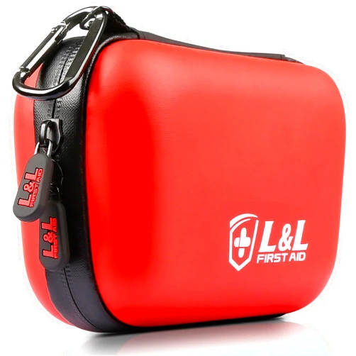 L&L First Aid,120 Piece Mini First Aid Kit,First Aid Kit for Home,Waterproof Emergency Medical Kit,Small Portable First Aid Kit for Car Travel Office Camping Sports Hiking Survival(Red)