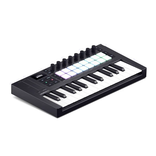 Novation Launchkey Mini 25 [MK4] — Portable 25 Mini-Key, USB, MIDI Keyboard Controller with DAW Integration. Chord Mode, Scale Mode, Drum Pads, and Arpeggiator. Includes Music Creation Software Bundle