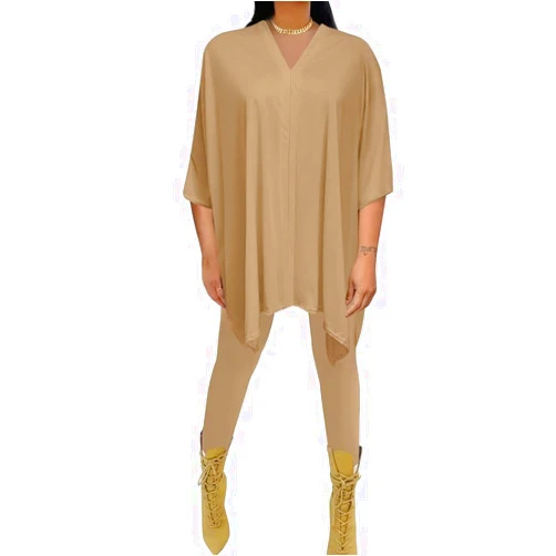 AXOSY Women's 2 Piece Outfits Plus Size Tracksuits Oversized Ruffles Tops Long Pants Lounge Sets