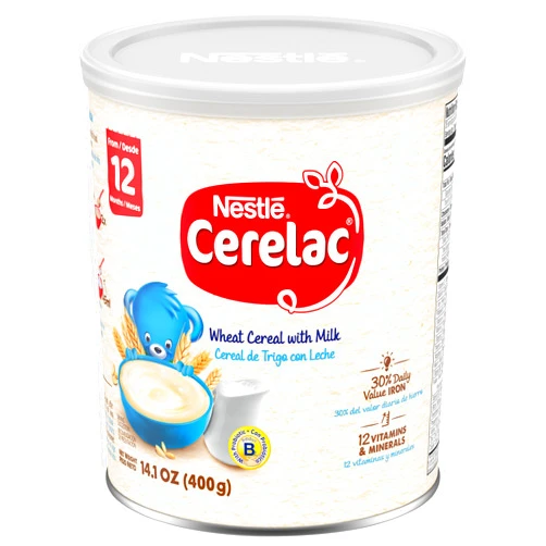 Gerber Nestle Cerelac Wheat Cereal with Milk, Made for Toddlers 12 Months, 14.1-Ounce Canister (Pack of 1)