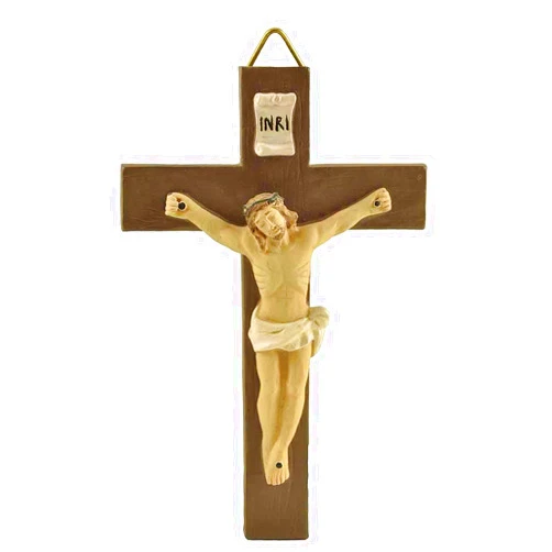 Cici & Jimmy Resin Small Crucifix Wall Cross For Child's Room Decor Catholic Wall Crucifix For Children-3.9