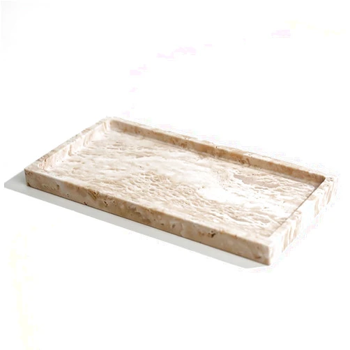 FutureStone 100% Natural Luxury Marble Small Hand Towel Tray Holder Organizer, Makeup Bathroom Holder,Bathroom Sink Vanity Trays