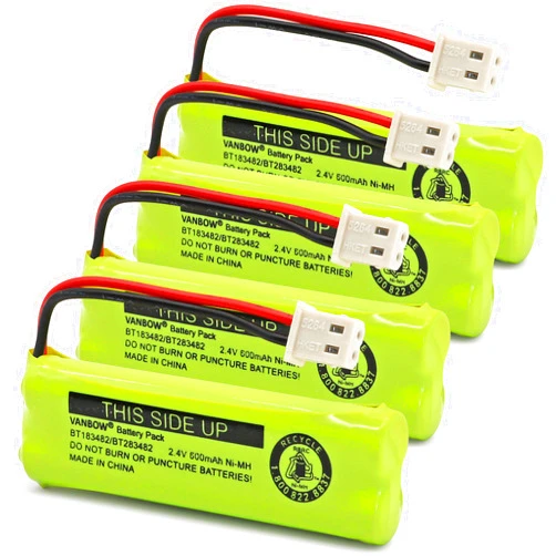 VANBOW BT183482/BT283482 2.4V 600mAh Ni-MH Cordless Phone Battery Compatible with VTech DS6401 DS6421 DS6422 DS6472 LS6405 LS6425 LS6426 LS6475 LS6476 Handset (Pack 4)