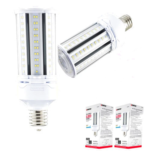 Satco S49394-54 Watt LED HID Replacement; 5000K; Extended Mogul Base; Type B Ballast Bypass; Economy Hi-Pro (2 LED Light Bulbs)